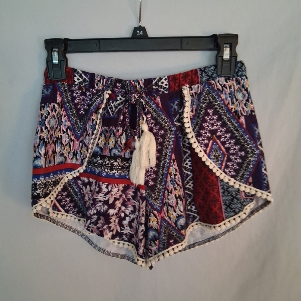 Hot Kiss High Waist Purple and Red Shorts